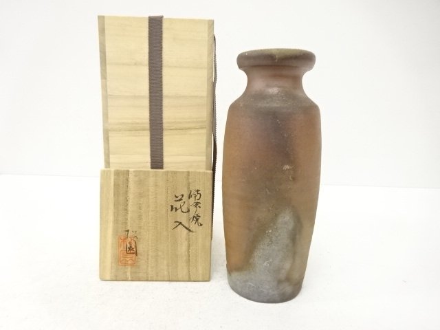 JAPANESE POTTERY / BIZEN WARE / HANAIRE FLOWER VASE 